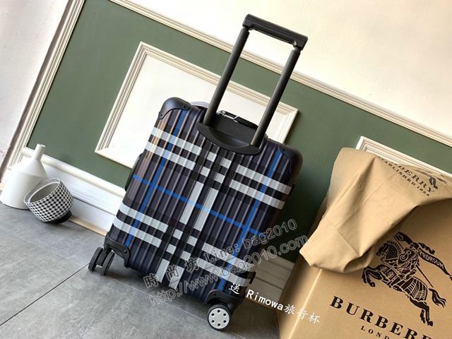 Rimowa拉杆箱 66666 Rimowa x Burberry首度合作版 經典巴寶莉格子紋 全裸鎂合金 日默瓦拉箱 巴寶莉行李箱xzx1140